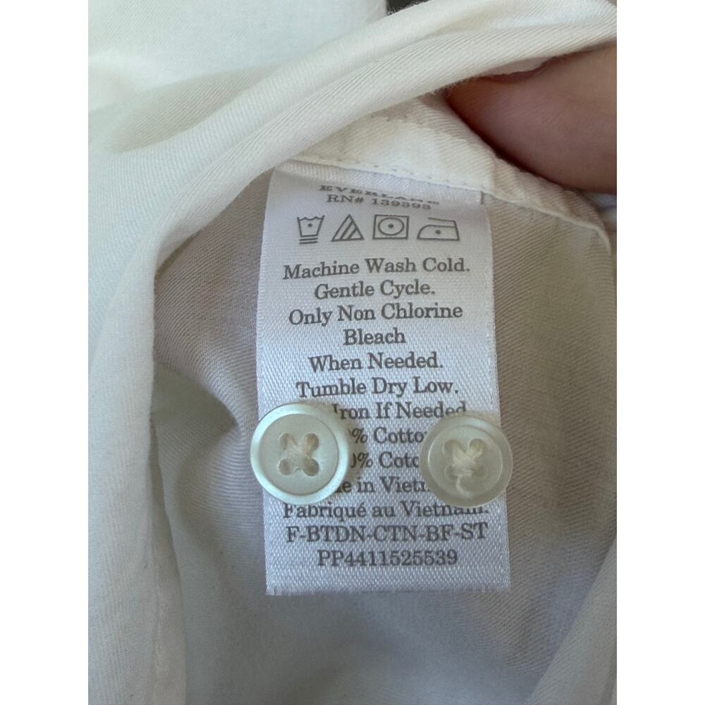 Everlane Size 0 Relaxed Button Up Poplin Shirt White 100% Cotton - Picture 4 of 8